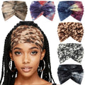 Extra Wide No Slip Boho Turban Headbands for Women - Elastic Hairband, Pack of 8