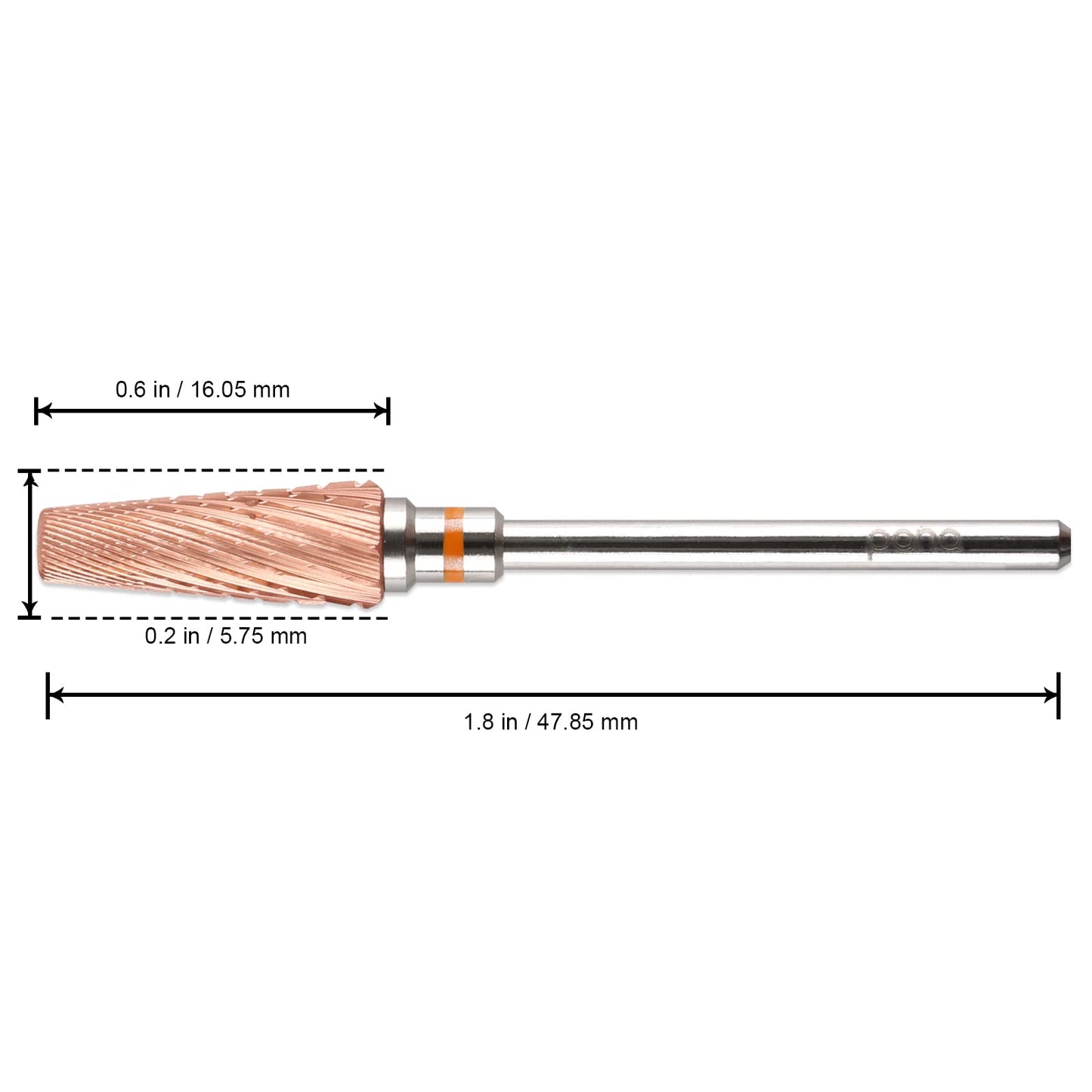 PANA 5-in-1 Pro Upgraded Multi-Function Drill Bit 3/32" Shank Size - (Rose Gold, 2X Coarse to 2X Fine) - Mix Size Tungsten Drill Bit Fast Remove Acrylic Hard Gel Nail for Manicure Pedicure