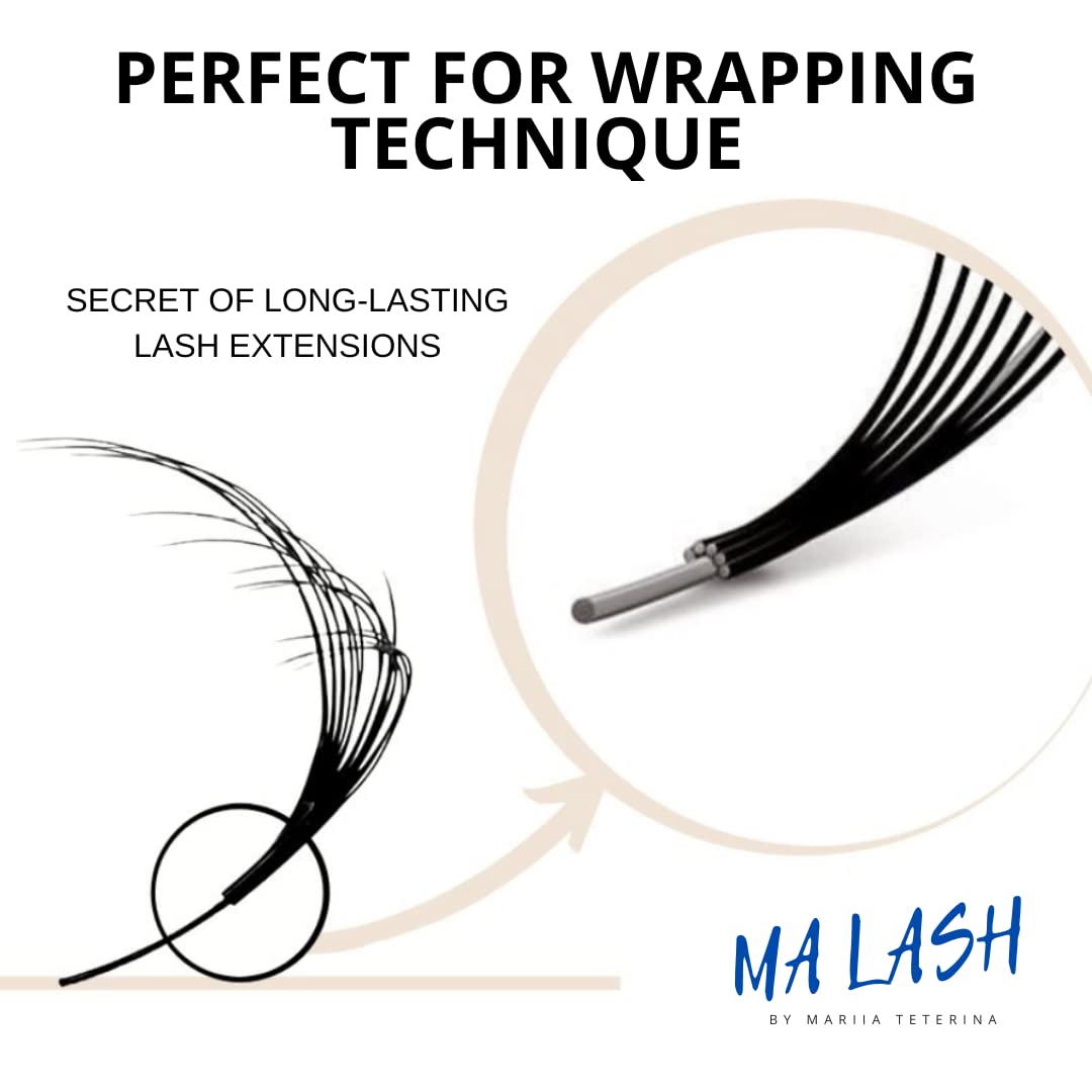 MA LASH C 0.07 12mm Eyelash Extensions Individual Lashes Premium Volume & Classic Lash Soft mixed and single lengths Black Salon Use (C 0.07 (12 mm))