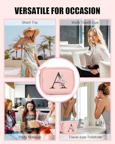 Personalized LED Makeup Bag with Mirror & Wrist Strap