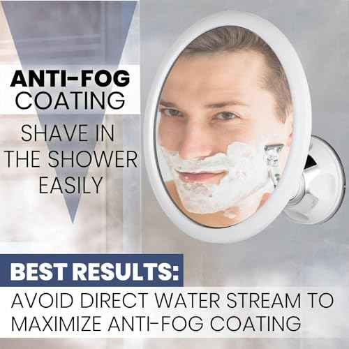 MIRRORVANA 3X Magnifying Round Shower Mirror for Fogless Shaving with Strong and Sticky Suction Cup, Shatterproof Surface and 360¡Æ Swivel - 6.7" Diameter