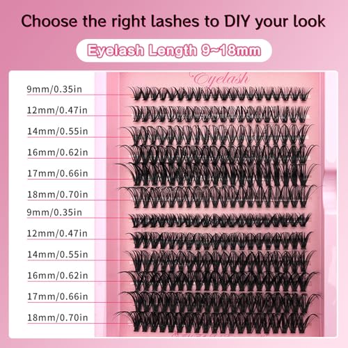 Felmynor Lash Clusters Kit - DIY Eyelash Extensions 9-18mm