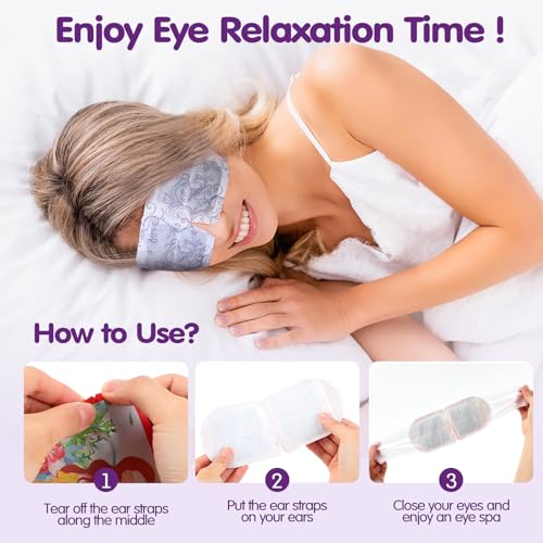 60 Pcs Self-Heating Steam Eye Masks - Disposable Warm Compress