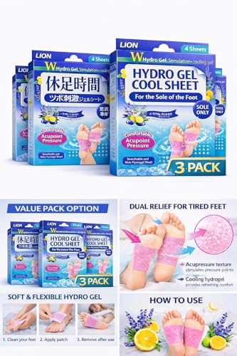Cooling Foot Patch 3 Pack with Acupressure for Tired Feet
