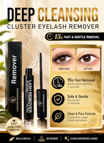 Eyelash Remover for Cluster & Strip Lashes - Gentle, Fast, Odorless, Safe for Sensitive Eyes