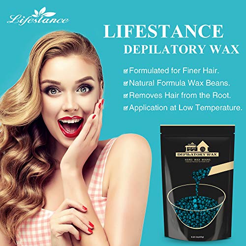 Lifestance Hard Wax Beads, 1lb, Jasmine, Sensitive Skin, for Face, Body, Legs, Brazilian Bikini Wax, Pearl Beads for Wax Warmers