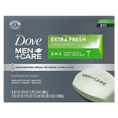 Dove Men+Care 3-in-1 Body & Face Bar, Extra Fresh, 3.75oz (8-Pack)