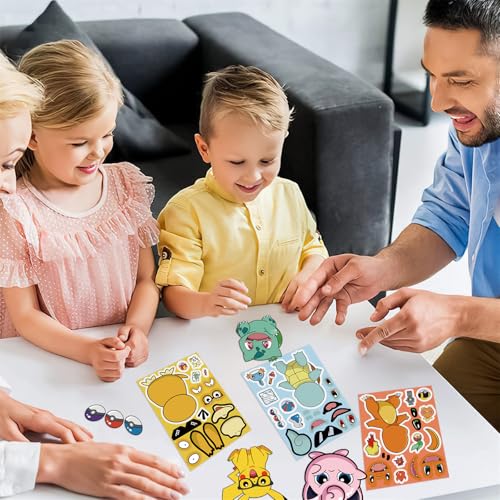 Make Your Own Monster Face Stickers - 24 Sheets