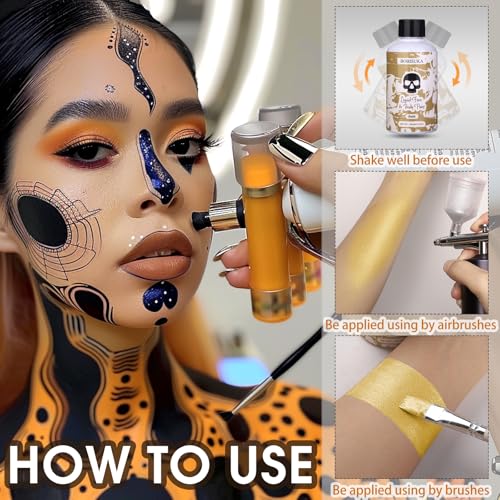 BOBISUKA Gold Face Body Paint Liquid - 130ml Fast Drying