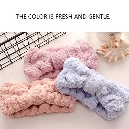 AIYAYI Spa Headband for Women，Soft coral fleece Facial Makeup Headband skincare headbands Hair Band for washing face, 2 Pack