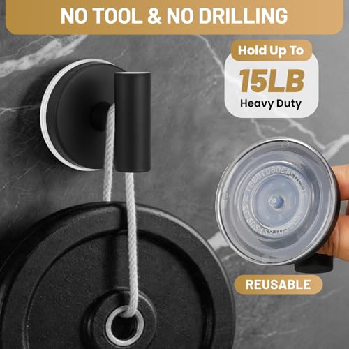 Suction Cup Shower Hooks - Heavy Duty Rust-Resistant, 15 LB