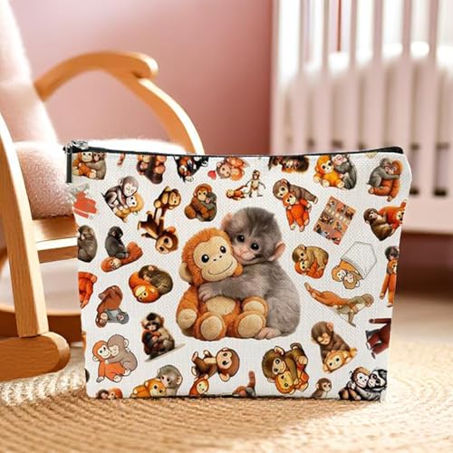 Punch Monkey Makeup Bag for Women, Travel Cosmetic Pouch