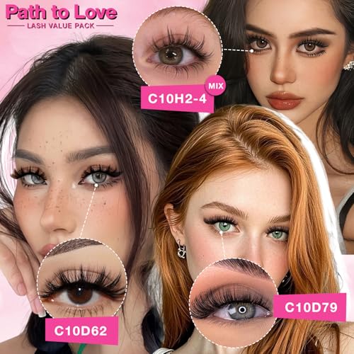 D-Curl Wispy False Eyelashes - 10 Pairs for Natural Volume