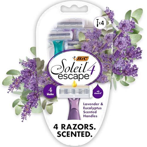Disposable Razors for Women - 4-Blade Lavender Scented, 4-Pack
