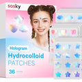 Hydrocolloid Acne Patches with Salicylic Acid - 36 Colorful Star Heart Cloud Designs