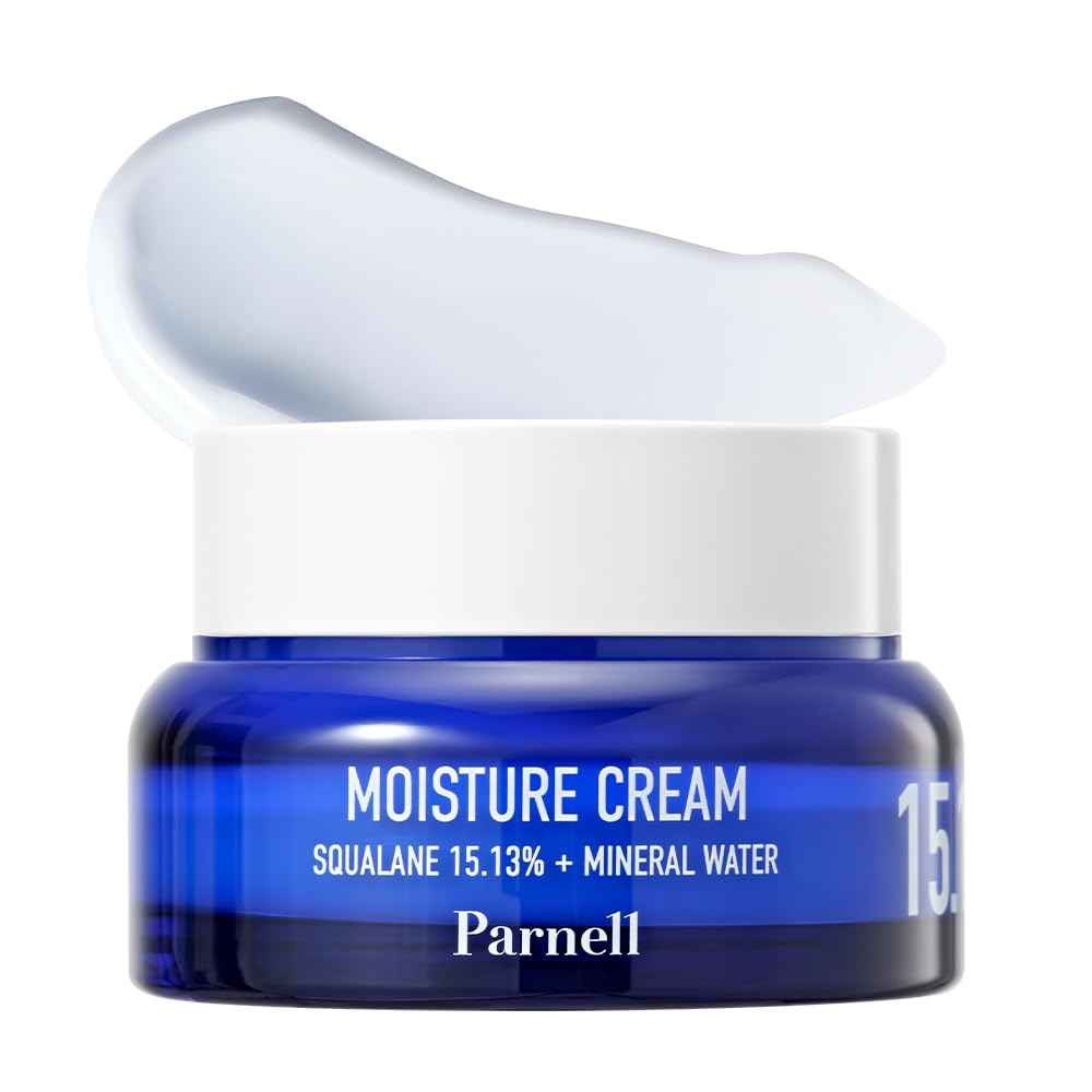 Parnell Squalane 15.13 Mineral Water Moisture Cream, K-Beauty Deep Hydrating Face Moisturizer for Dry, Sensitive Skin (1.69 fl. oz / 50ml)