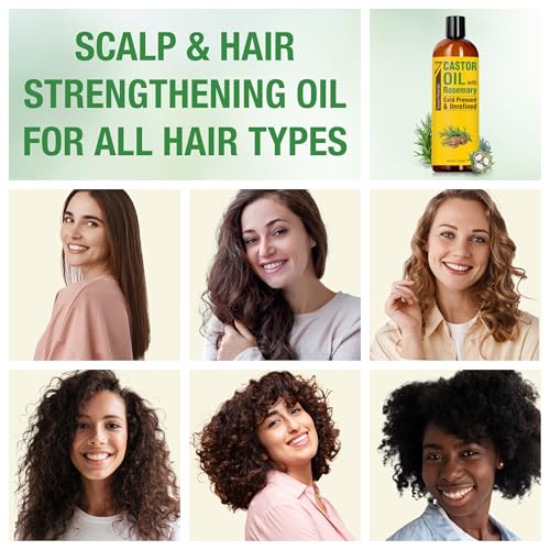 Seven Minerals Cold Pressed Castor Oil with Rosemary 16 fl oz