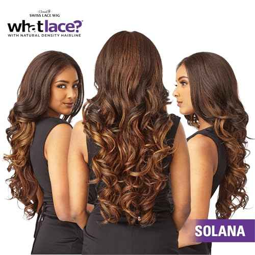 Sensationnel What Lace 13X6 Wigs - Solana Lacefrontal Hand Tied Glueless Synthetic With Natural Density Preplucked Hairline (1B OFFBLACK)