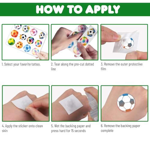 120 PCS Soccer Temporary Tattoos for Kids - Party Favors