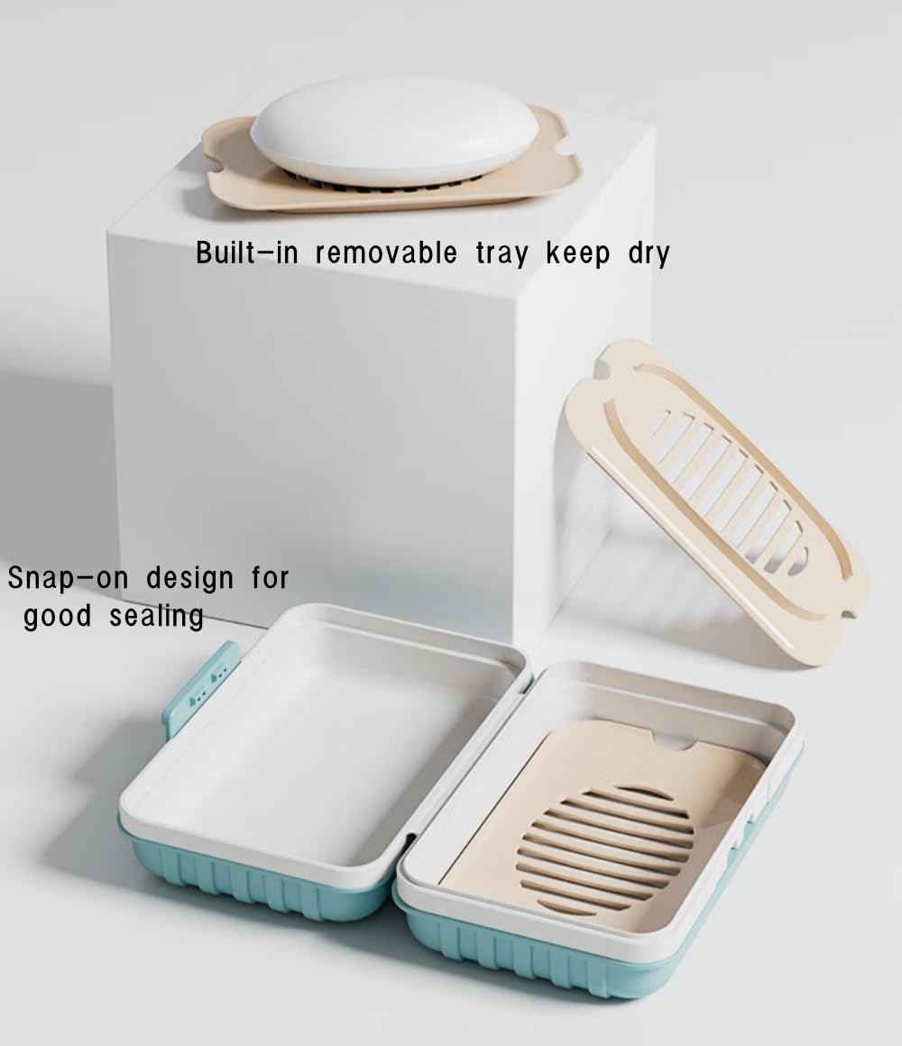 Xxshcdz 3Pcs Travel Soap Case and 3Pcs Toothbrush Travel Case Set,Leakproof Soap Dish with Lid Portable Toothbrush Holder for Traveling, Camping, Bathroom- Waterproof Drawstring Bag for Boot Backpack