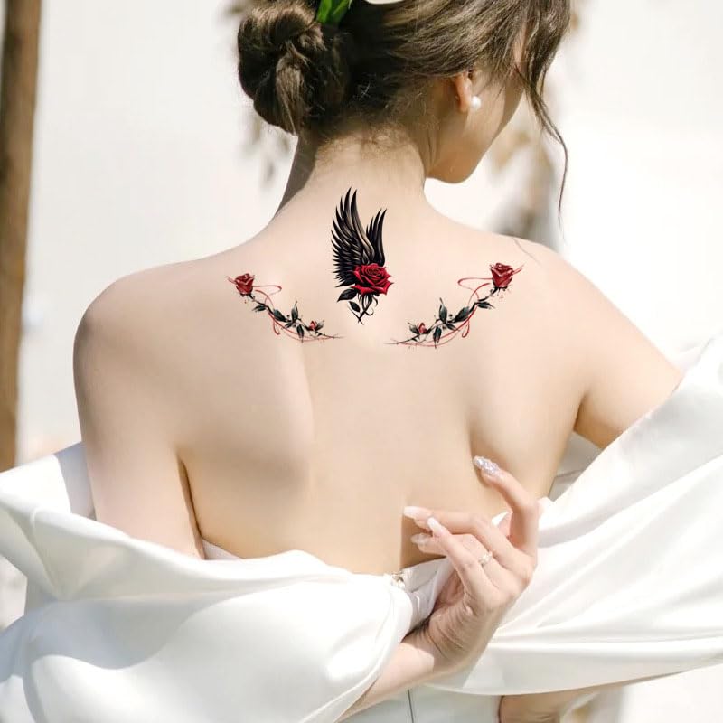 24 Sheets Watercolor Flower Temporary Tattoos for Kids