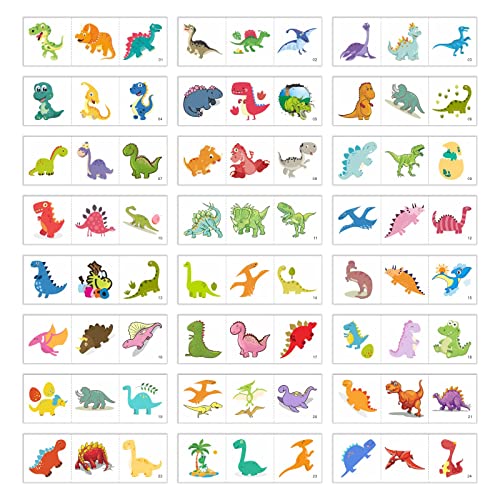 Dinosaur Temporary Tattoos for Kids - 24 Sheets