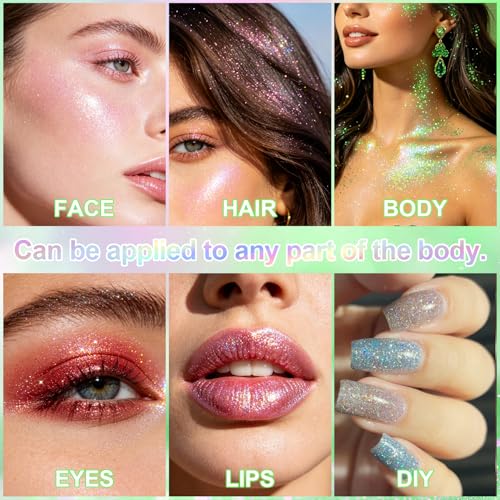 2PCS Green Roll-On Body & Face Glitter Gel for Face Hair & Body - St Patrick's Day Glitter