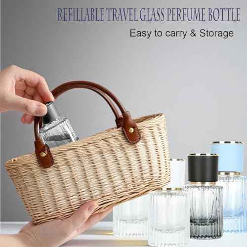 3 Pcs 30ml/1oz Empty Perfume Spray Bottles, Refillable Perfume Spray Bottles, Glass Fine Mist Atomizers, Gradient Color Travel Fragrance Containers for Perfume and Cologne (A)