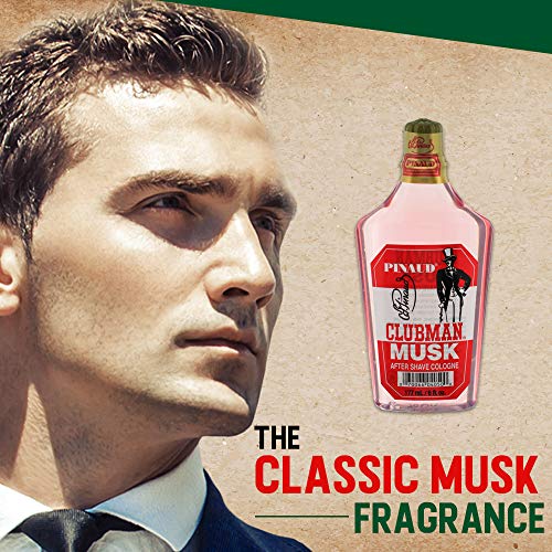 Clubman Pinaud Musk After Shave Cologne ? Refreshing Aftershave for Men Cologne for Smooth Skin, 6 oz