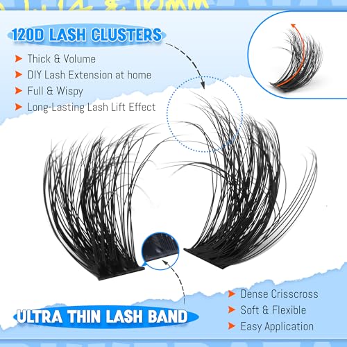 14-16mm Volume Lash Clusters - Russian D Curl Wispy Extensions