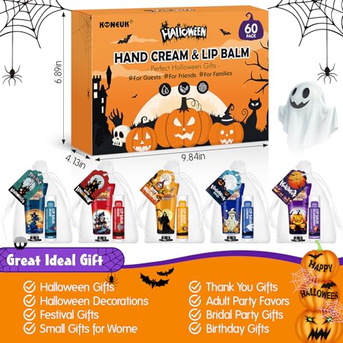 60 Pack Halloween Hand Cream & Lip Balm Set – Party Favors