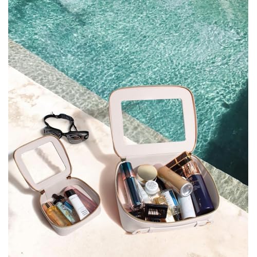 Travel Clear Makeup Bag Set, TSA Approved Cosmetic Bag Case with Zipper Portable Makeup Pouch Toiletry Bag Traveling Cosmetic Organizer Storage Bag Car Organizer Car Essentials
