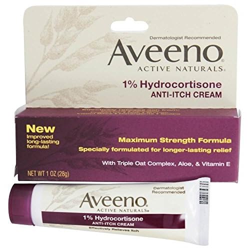 Aveeno Anti-Itch Cream, 1% Hydrocortisone, Maximum Strength, 1 Ounce (Pack of 6)