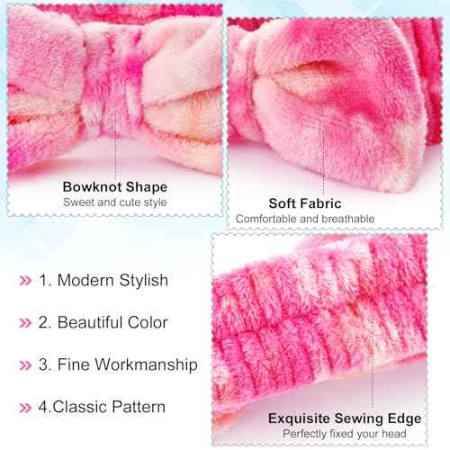 6pcs Headband and Wristband for Face Washing, Makeup Spa Skincare Headband, Skin Care Face Wash Headbands Wrist Bands Tools Set, for Women and Teen Girls Gifts