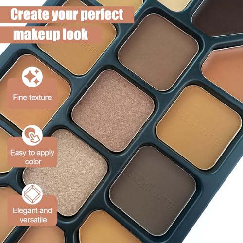 15-Shade Contour Palette - Matte & Shimmer Makeup Kit