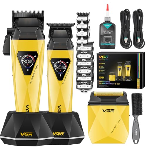 VGR 877S3 Professional Hair Clippers with LED Display & Turbo Motor