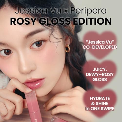Peripera Ink Mood Glowy Tint | Lip-Plumping, Naturally Moisturizing, Lightweight, Glow-Boosting, Long-Lasting, Comfortable, Non-Sticky, Mask Friendly, No White Film (033 ROSY WISH)
