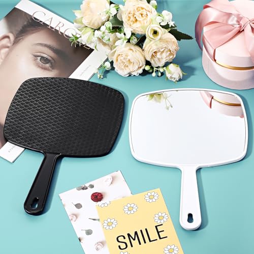 Chunful 2-Pack Large Handheld Mirror 10.24" with Handle & Hanging Hole