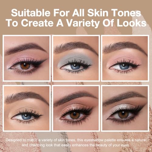 Kaely 6-Color Eyeshadow Palette – Waterproof, Pigmented Nude & Smoky