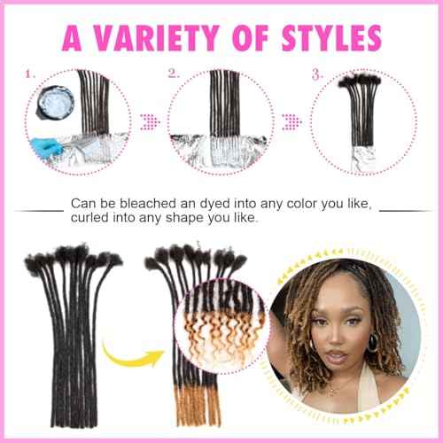 Curly Loc Extensions Human Hair, 20 Strands 10 inch 0.4CM brown Dreadlock Extensions Human Hair