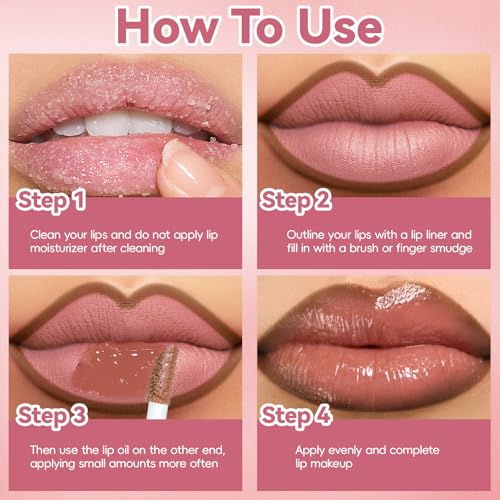 HOSAILY 2-in-1 Lip Liner & Gloss Duo – Nude Peach Plumping Kit