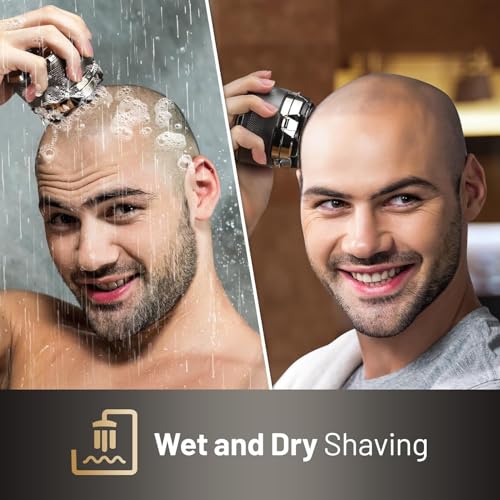 Wyklaus 6D Electric Head Shaver for Men, Waterproof Wet Dry