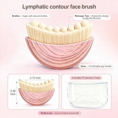 Lymphatic Drainage Face Brush - Soft Bristle Sculpting Tool for Jawline
