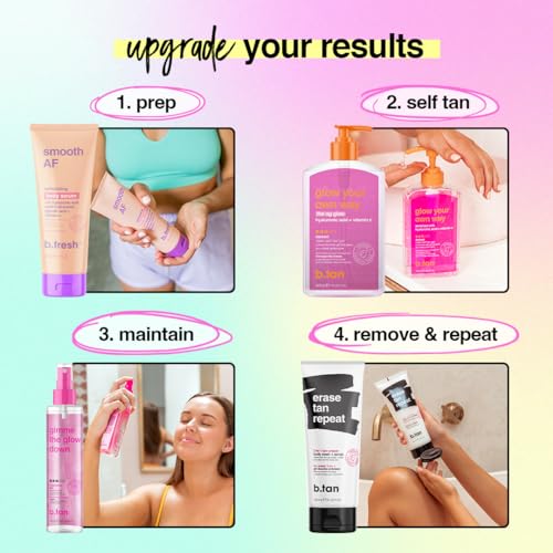 B.Tan Clear Self Tanning Gel Kit with Mitt - Ultra Dark