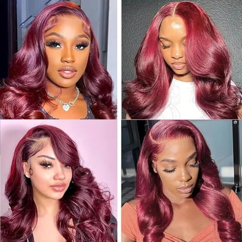 Burgundy 99J Body Wave Human Hair Bundles 14-18 inch