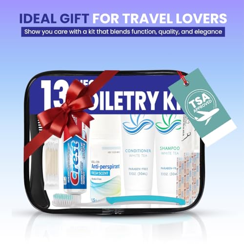 13-Piece Travel Toiletry Kit, TSA Compliant with Bag
