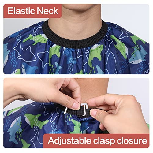 Kids Cartoon Fish Barber Cape with Neck Duster Brush - Hair Cutting Cape for Kids