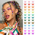 Mini Butterfly Hair Clips, 50 Pcs Glitter Pastel Set