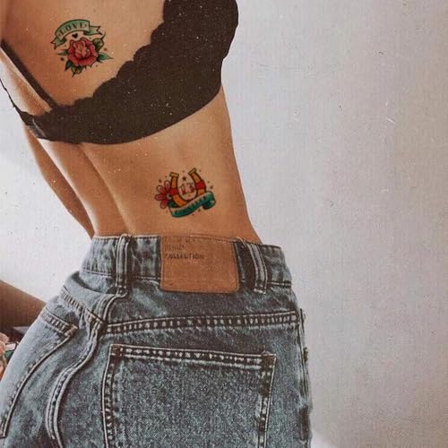 CARGEN Temporary Tattoos - 23 Classic Designs Skull Rose Bird