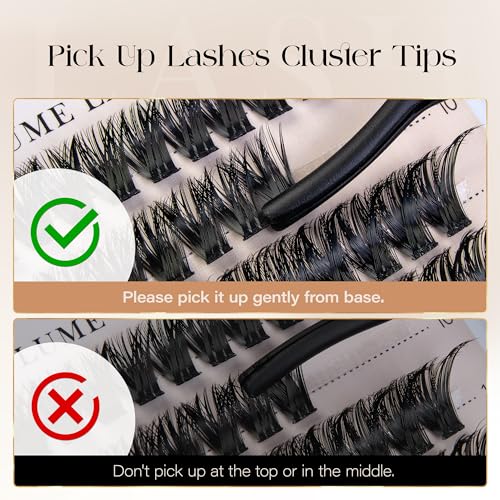 BEFER D Curl Eyelash Clusters, 216 Pcs, 10-16mm Reusable